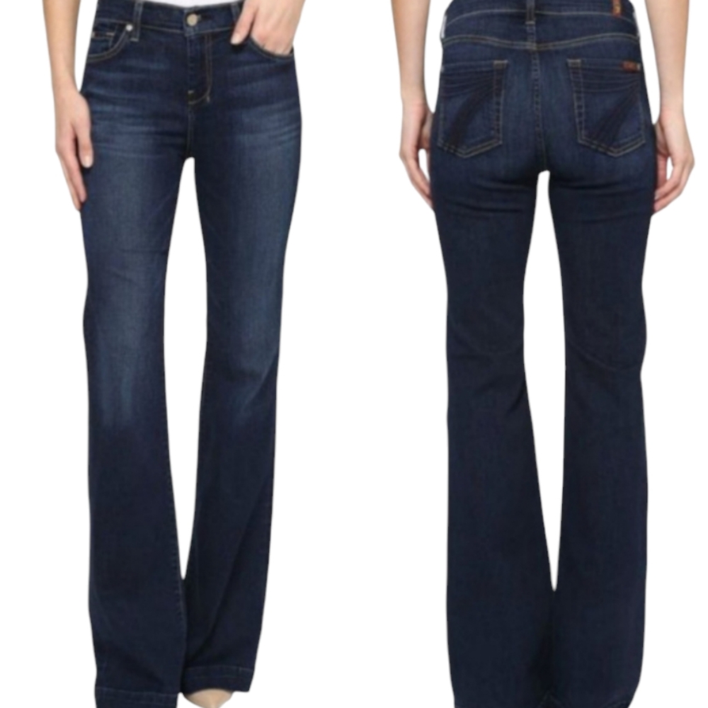 7 For All Mankind Dojo in Blue Black Jeans... Size 32 - Picture 5 of 15